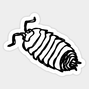 pill bug roly poly line drawing Sticker